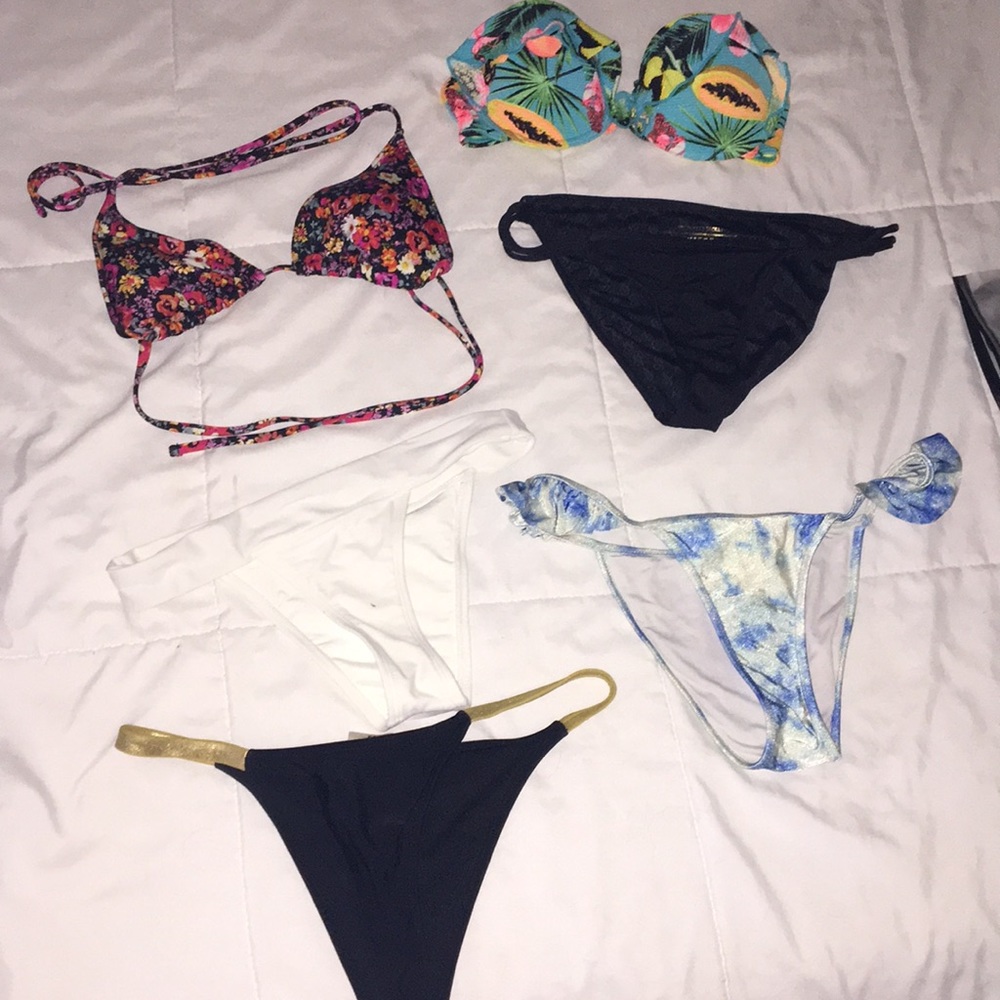 Multiple bikini separate pieces